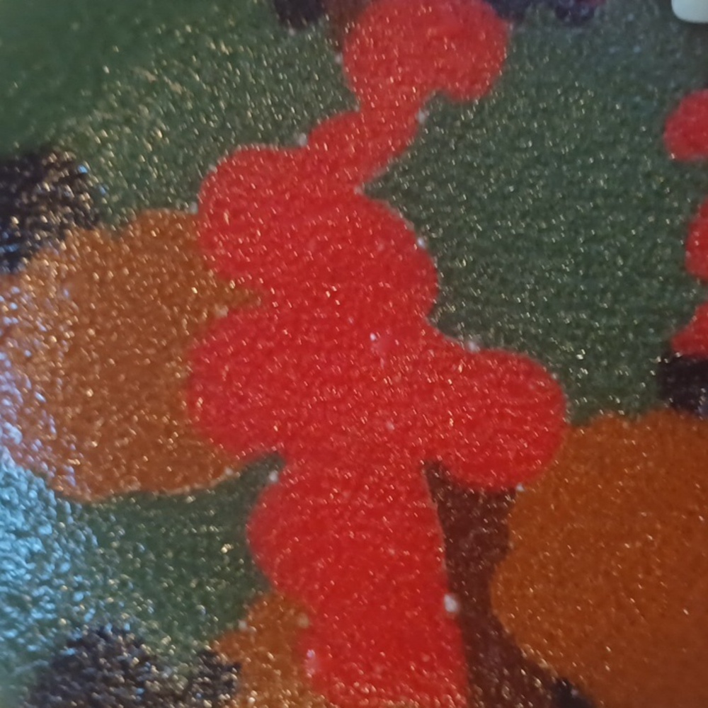 Peggy Karr Glass New Fused Glass 8" Pine Cones & Holly Plate - Picture 8 of 8